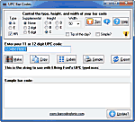 Click to see the UPC Bar Code font software utility that comes with this package