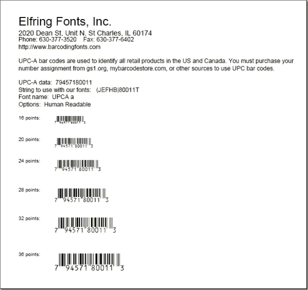 Print a sample page of your bar code